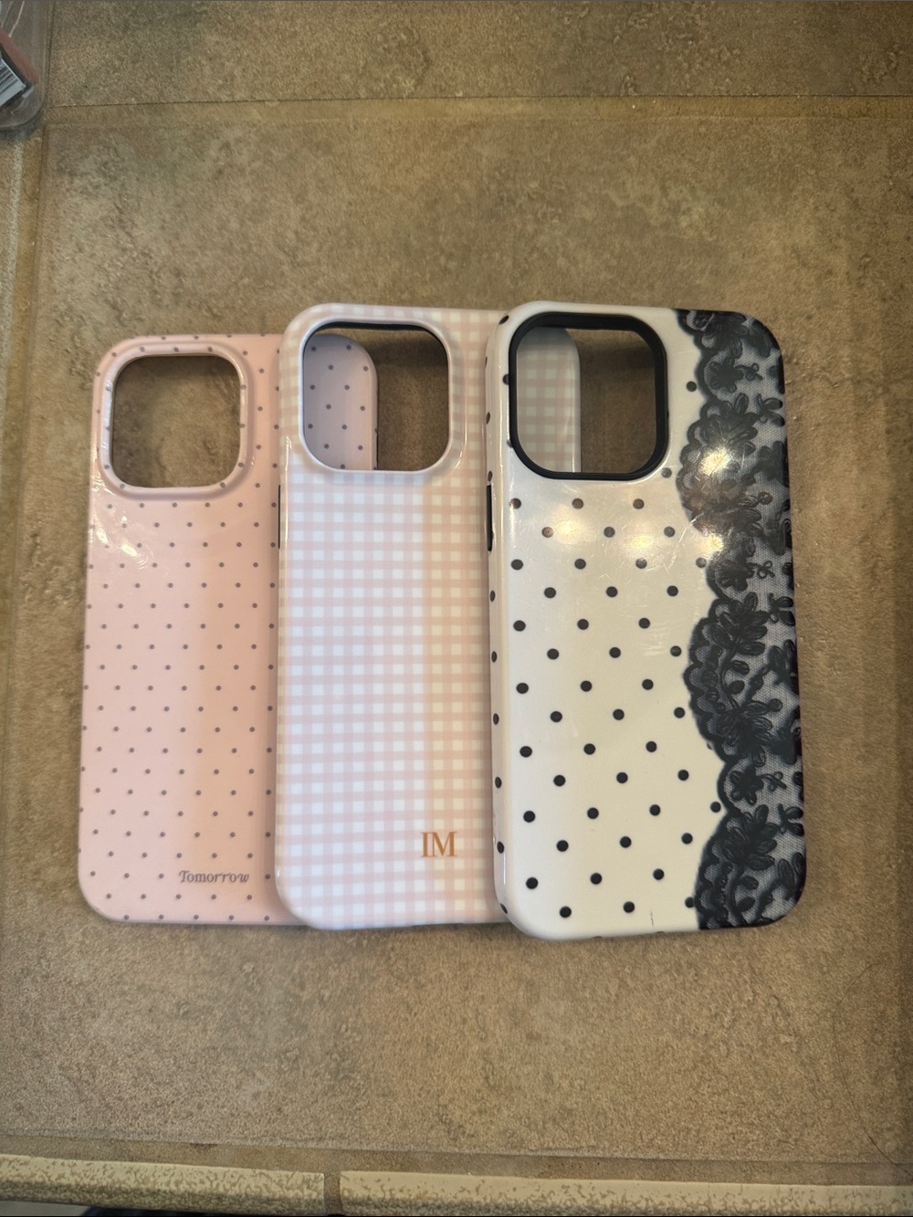 Pink Polka Dot & Lace iPhone Case - Pink